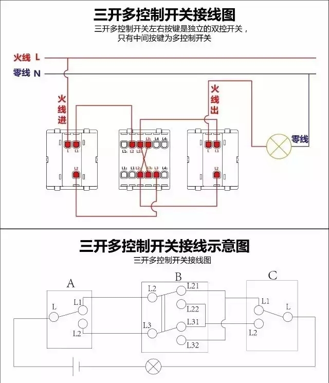 各类电气开关接线图